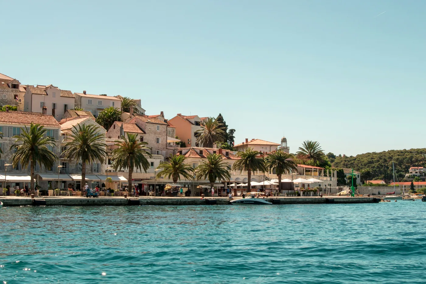 Hvar Town waterfront and harbour